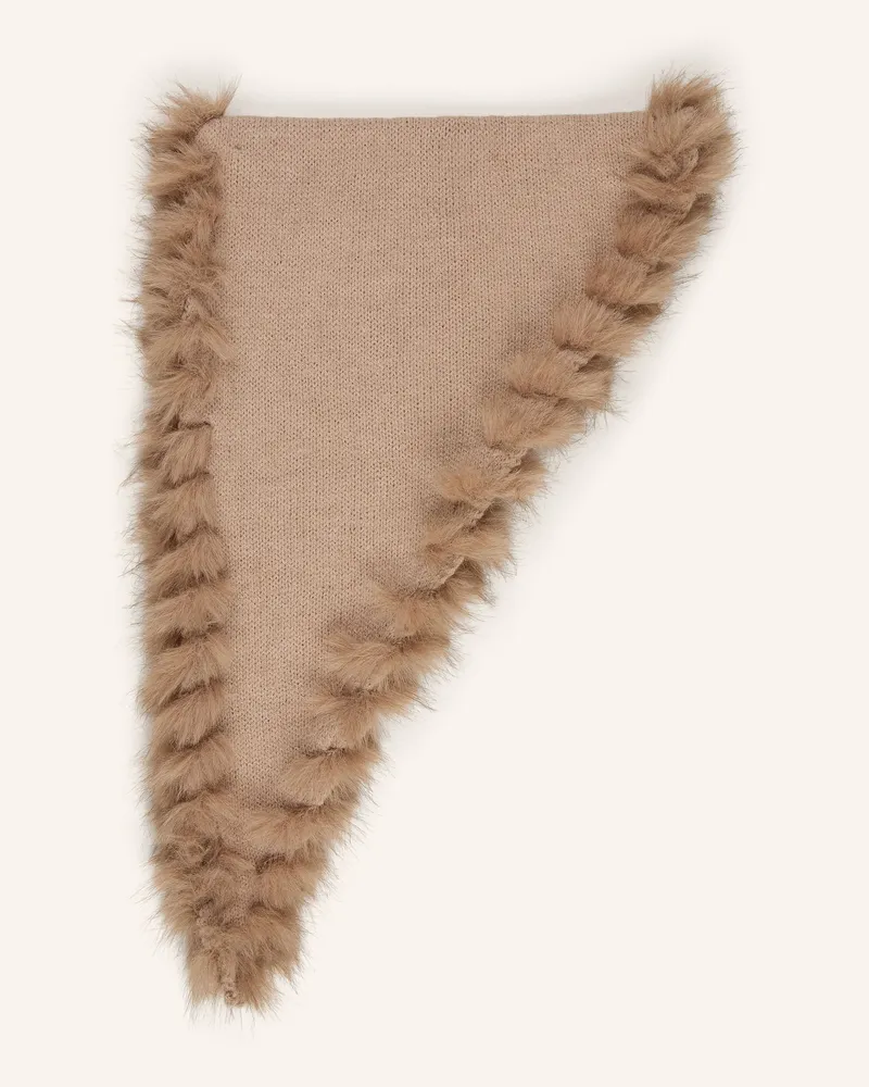 Loevenich Dreieckstuch Mit Kunstfell beige Beige