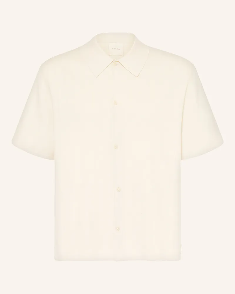 Calvin Klein Strickhemd Comfort Fit Creme