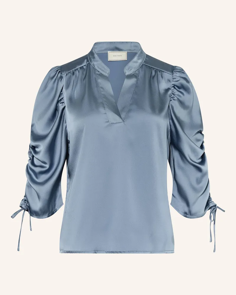 Neo Noir Blusenshirt ALVIRA aus Satin Hellblau