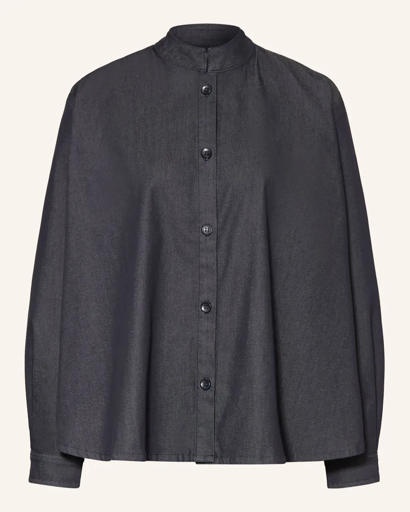 Mrs & HUGS Bluse In Jeansoptik blau Dunkelblau