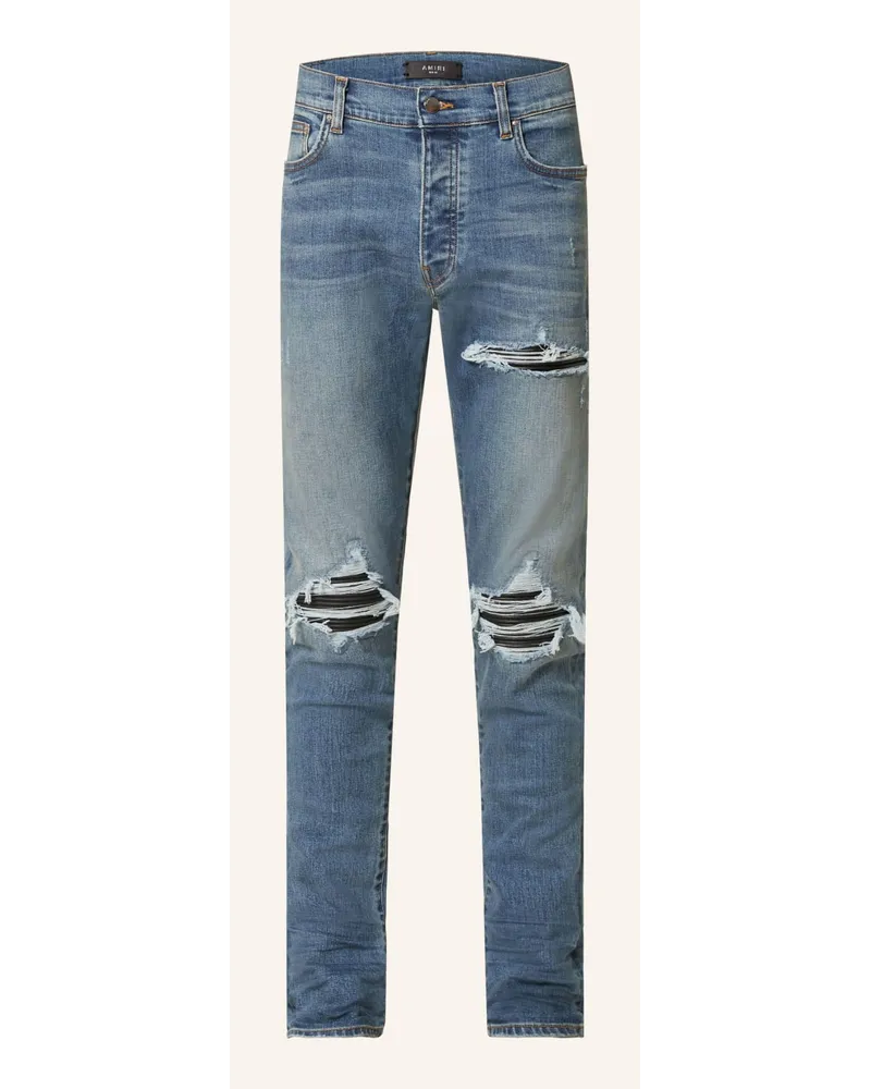 Amiri Destroyed Jeans MX1 PLAID Skinny Fit Blau