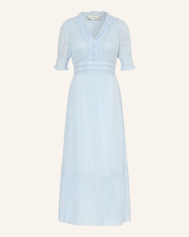 Neo Noir Kleid Alvina Mit Rüschen blau Hellblau
