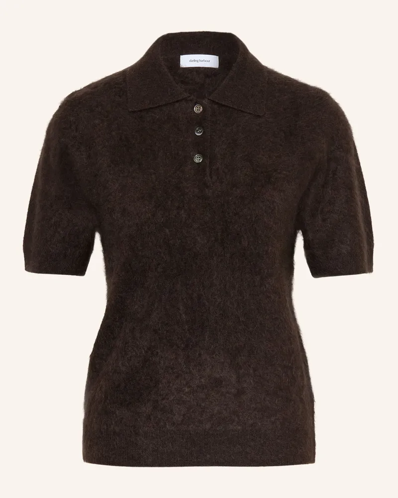 Darling Harbour Strick-Poloshirt Aus Cashmere braun Dark