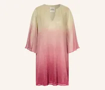 Strandkleid Mit 3/4-Arm Und Glitzergarn rosa