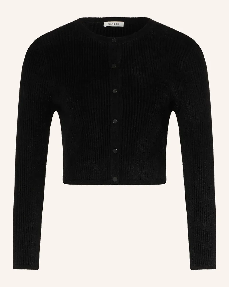 Sandro Cropped-Strickjacke schwarz Schwarz