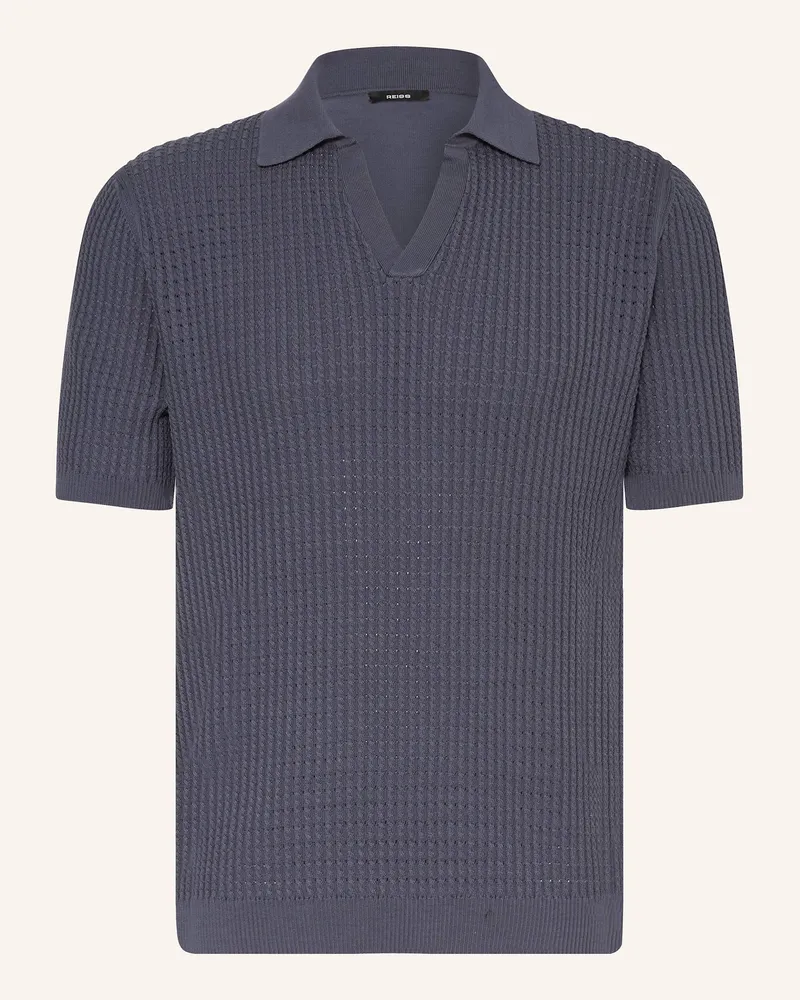 Reiss Strick-Poloshirt Merit blau Dunkelblau