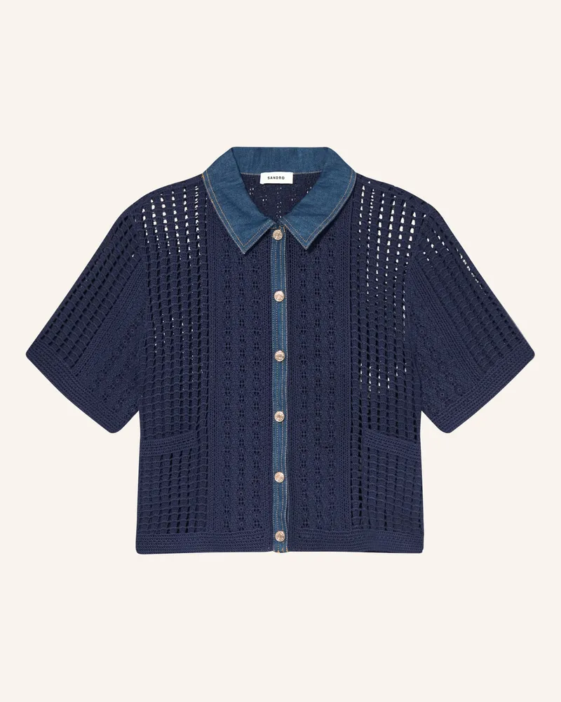 Sandro Strickjacke blau Dunkelblau