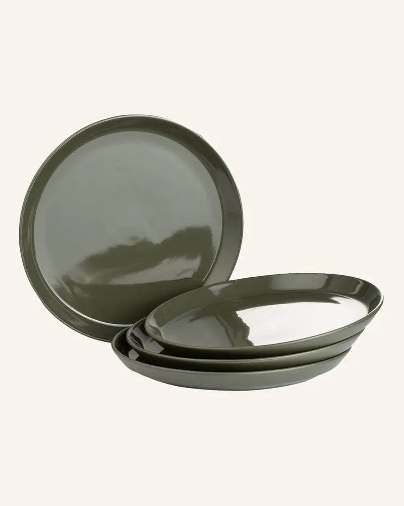 Marc O'Polo 4er-Set Frühstücksteller Moments gruen Oliv