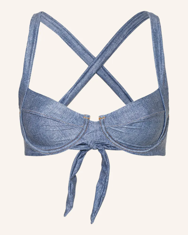 PilyQ Bügel-Bikini-Top Perla blau Blau