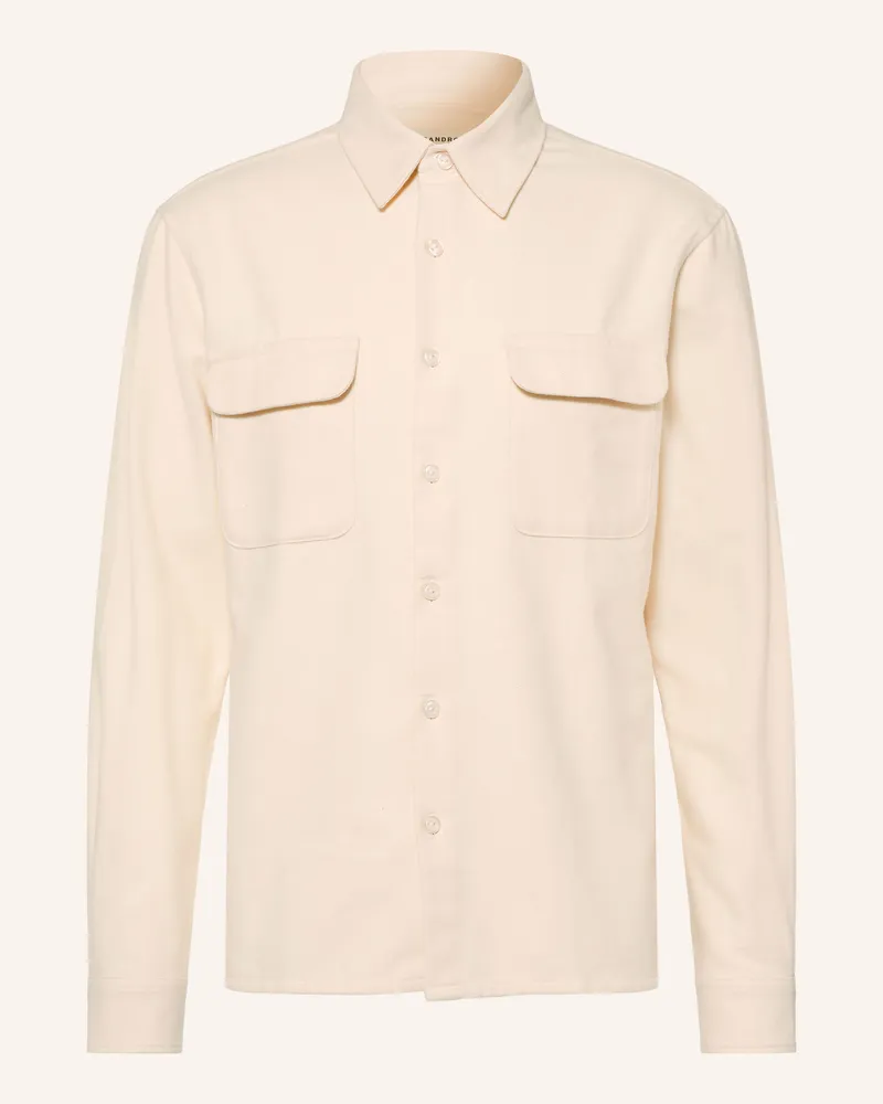 Sandro Flanellhemd Regular Fit beige Creme