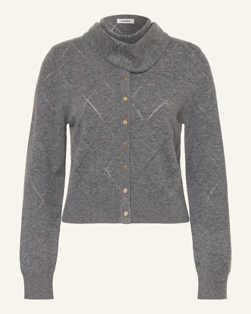 Sandro Strickjacke Mit Abnehmbarem Schal grau Grau