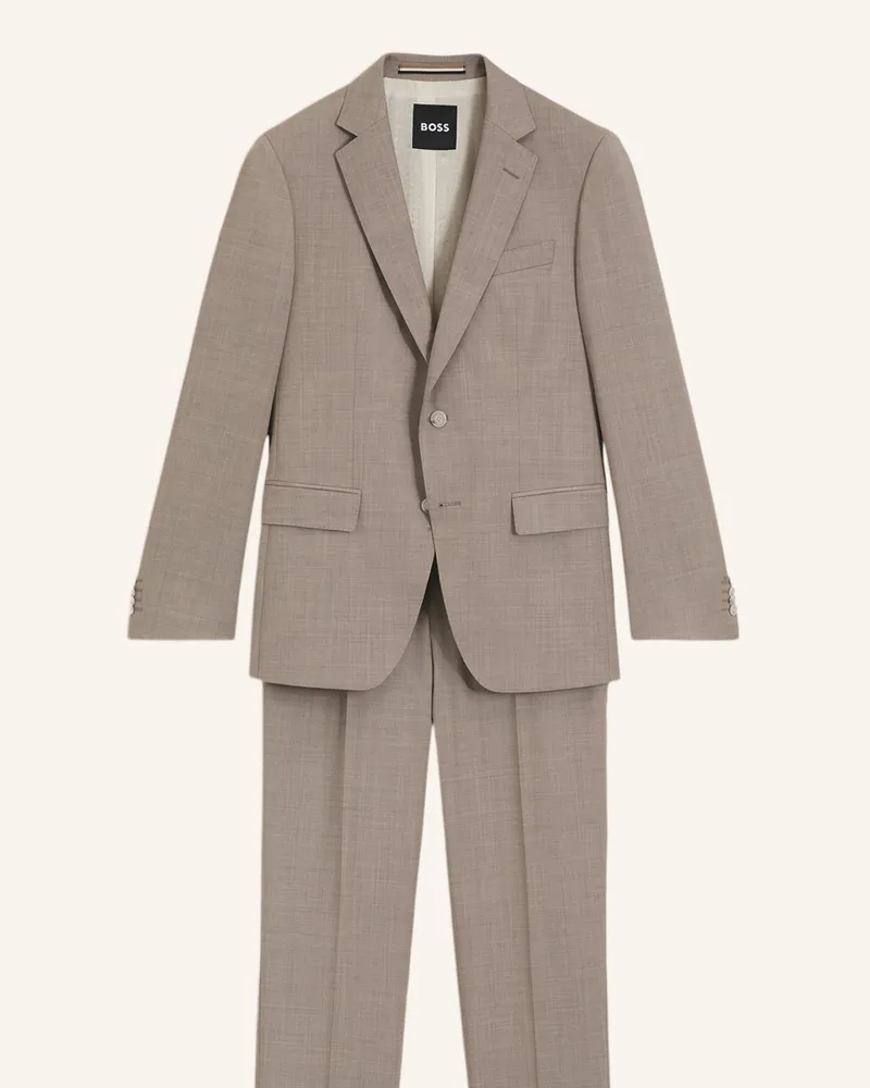 HUGO BOSS Business Anzug H-HUGE-2PCS-253 Slim Fit Beige