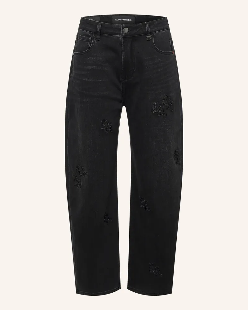 Elias Rumelis Barrel Jeans Yoana Special Mit Schmucksteinen schwarz 1347