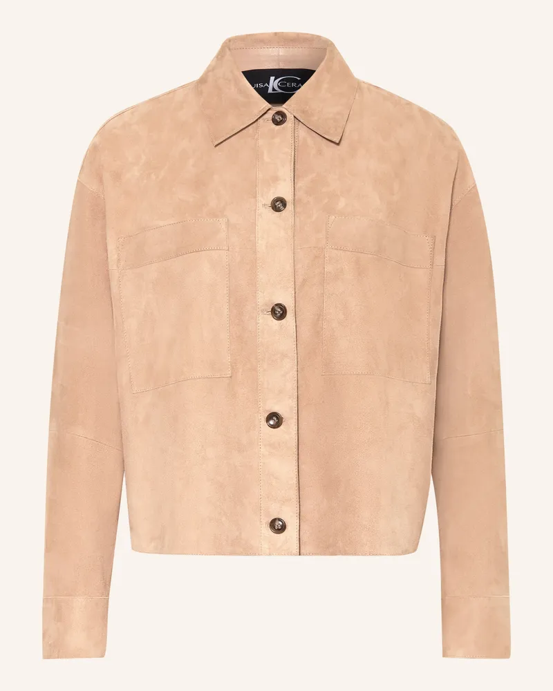 Luisa Cerano Lederjacke rosa Roségold