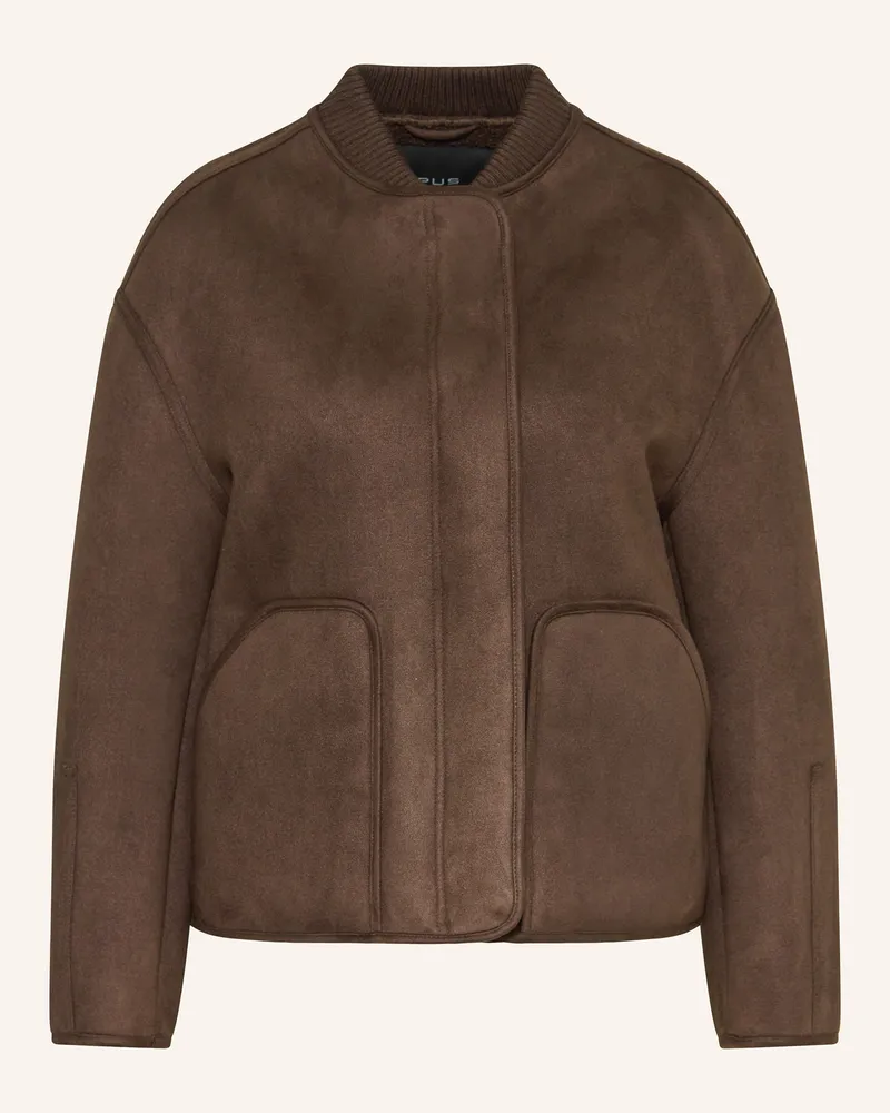 OPUS Jacke HALISSA in Lederoptik Dunkelbraun