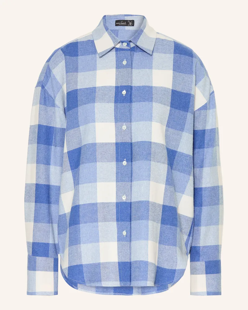 van Laack Hemdbluse Vl-Besna-Svkn Aus Flanell blau Blau
