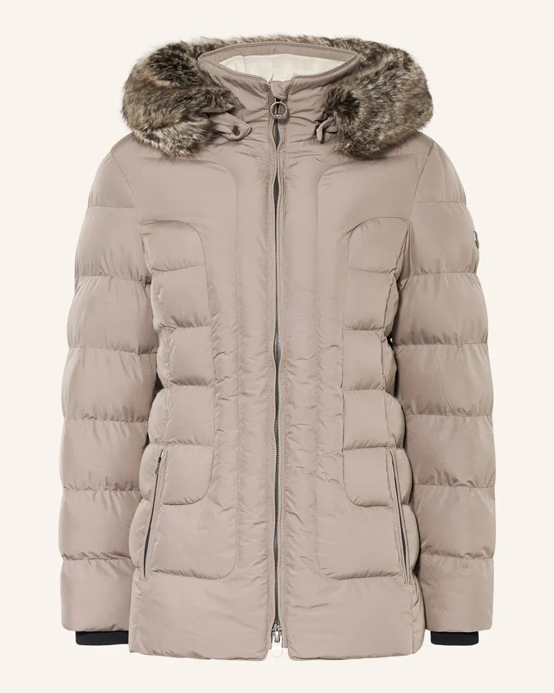 Wellensteyn Steppjacke BELVITESSE MEDIUM mit abnehmbarem Kunstfell Sand