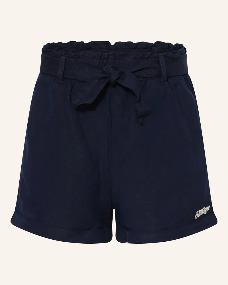 Tommy Hilfiger Shorts mit Leinen Dunkelblau