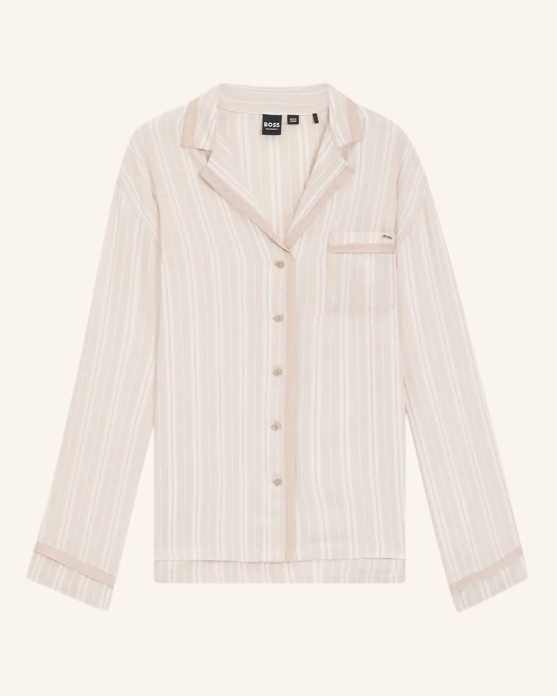 HUGO BOSS Pyjama-Oberteil Twill_Shirt beige Beige