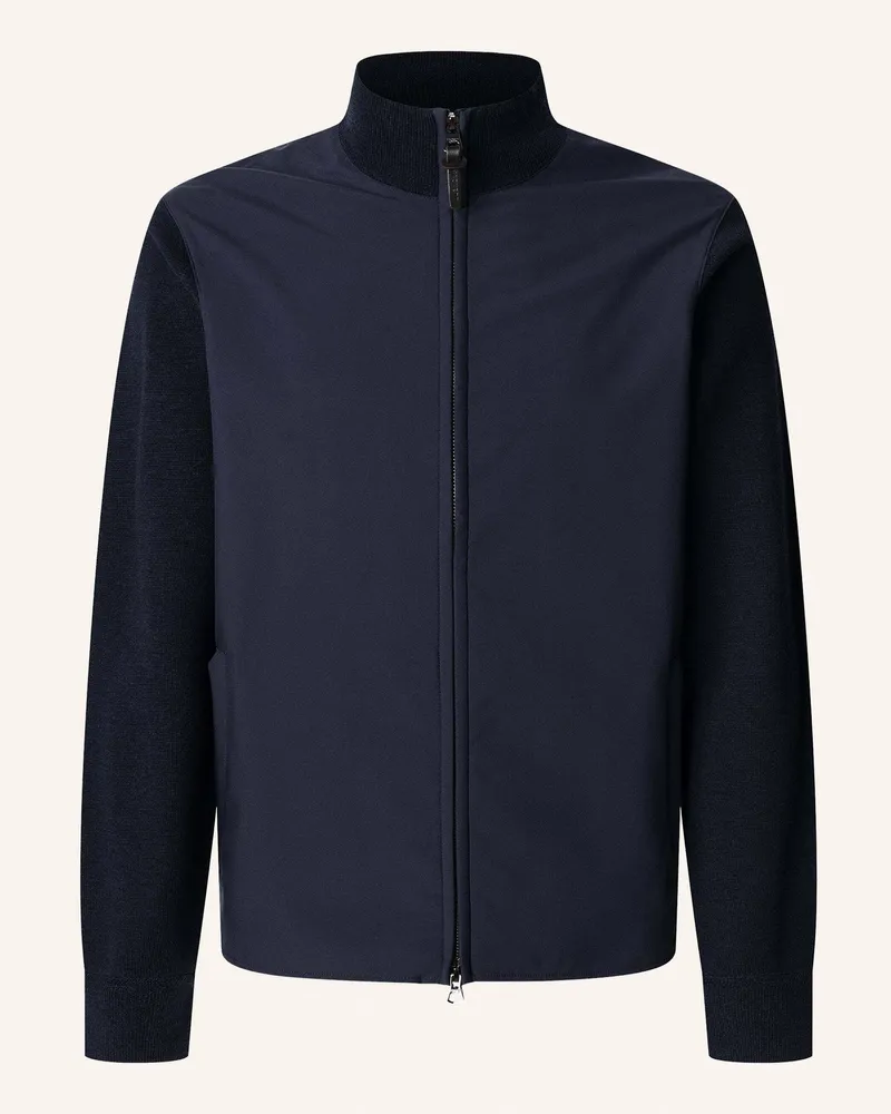 Hackett Strickjacken Cardigan KNIT NYLON FZIP HYB Blau