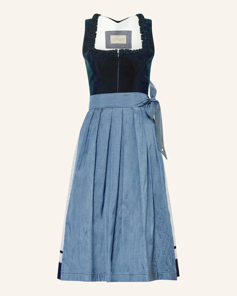 AlpenHERZ Dirndl Rosalie Mit Glitzergarn blau Dunkelblau
