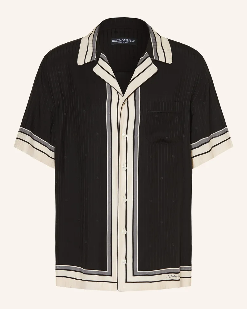 Dolce & Gabbana Resorthemd Comfort Fit Aus Seide schwarz Schwarz