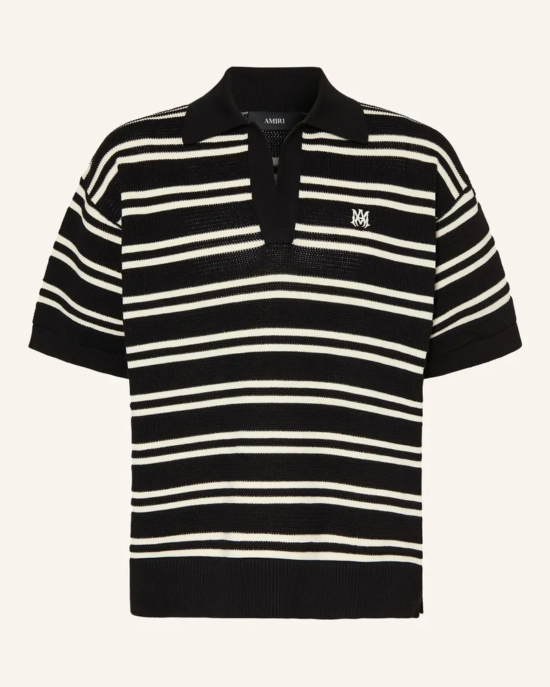 Amiri Strick-Poloshirt schwarz Schwarz