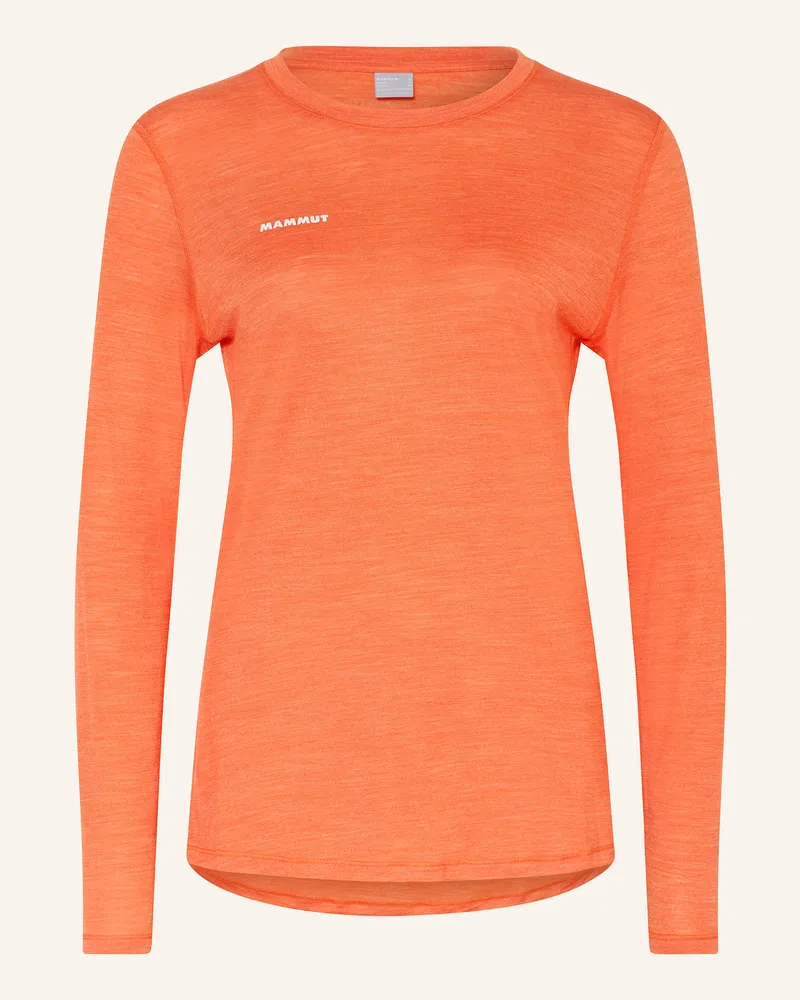 Mammut Longsleeve Tree Wool Mit Merinowolle orange Orange