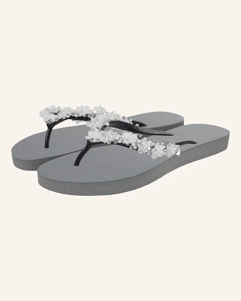 uzurii Zehentrenner PRECIOUS BLOOM WHITE Silber