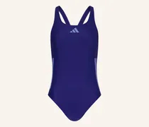 Badeanzug 3-Streifen C-Back blau