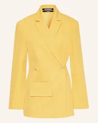 Jacquemus Blazer LA VESTE TIBAU mit Leinen Gelb