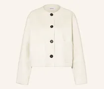 Jersey-Kastenjacke in Lederoptik