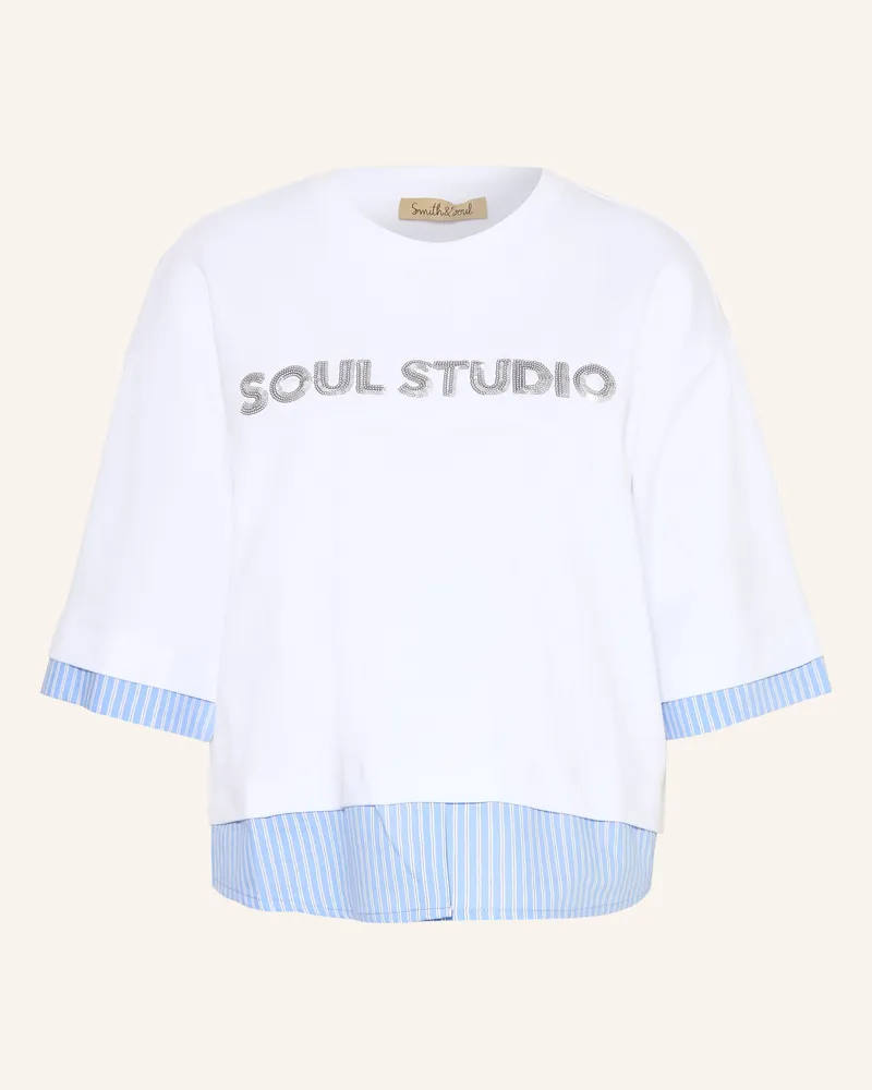 Smith & Soul T-Shirt mit Pailletten Weiss