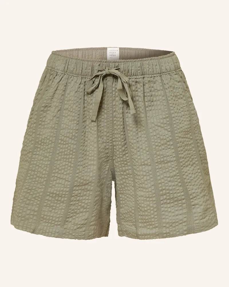 Schiesser Schlafshorts Mix+Relax gruen Oliv