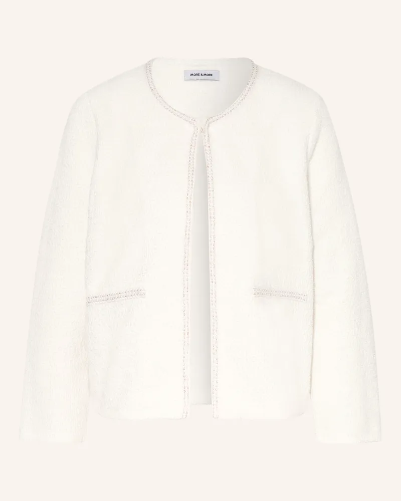 More & More Bouclé-Jacke mit Glitzergarn Ecru