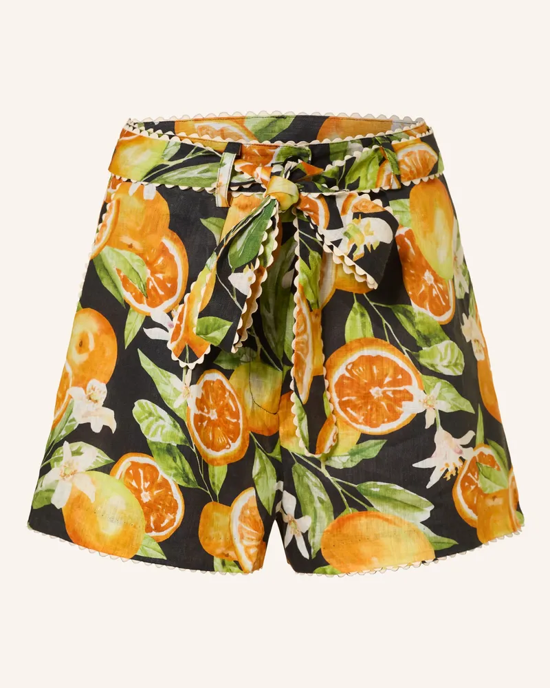 Mrs & HUGS Leinenshorts orange Schwarz