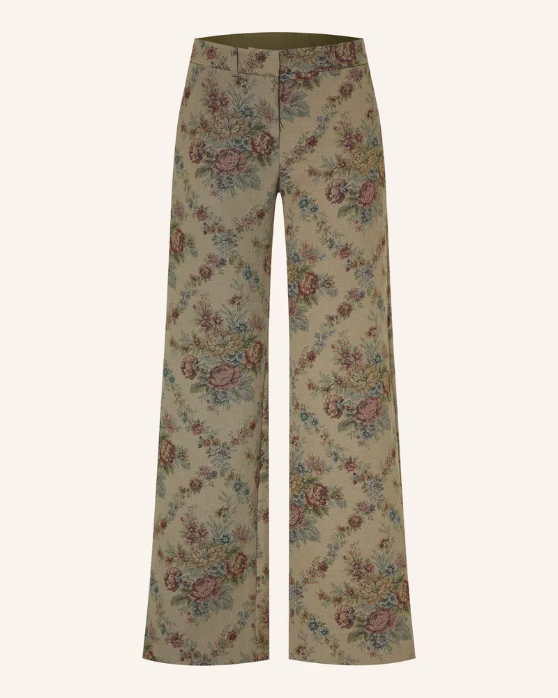 ba&sh Marlenehose Remea Aus Jacquard gruen Khaki