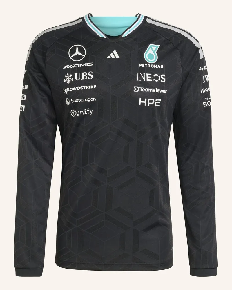 adidas MERCEDES - AMG PETRONAS FORMULA 1 TEAM AUTHENTIC LANGÄRMELIGES FAHRERTRIKOT Schwarz