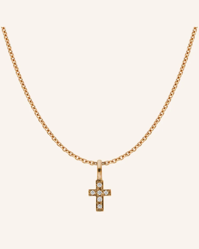 CADA Kette Tiny Turin Cross rosegold Roségold