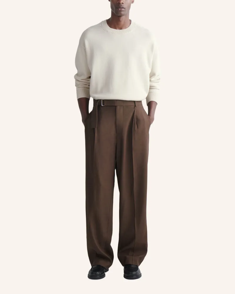 COS Hose Aus Leinen-Mix Mit Weitem Bein Und Gürtel braun Braun