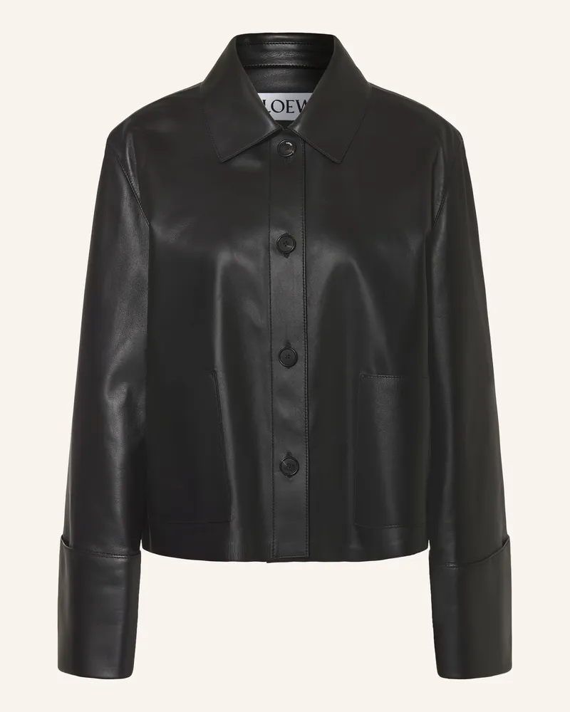 Loewe Lederjacke Schwarz