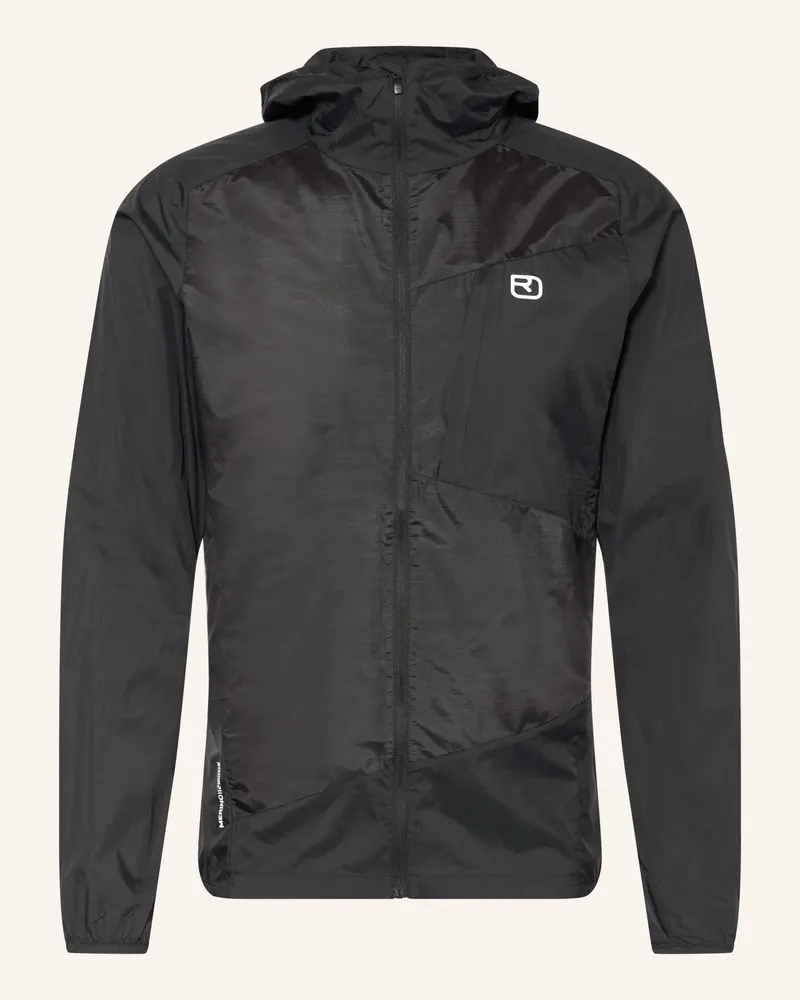 Ortovox Windbreaker TRACE mit Merinowolle Schwarz