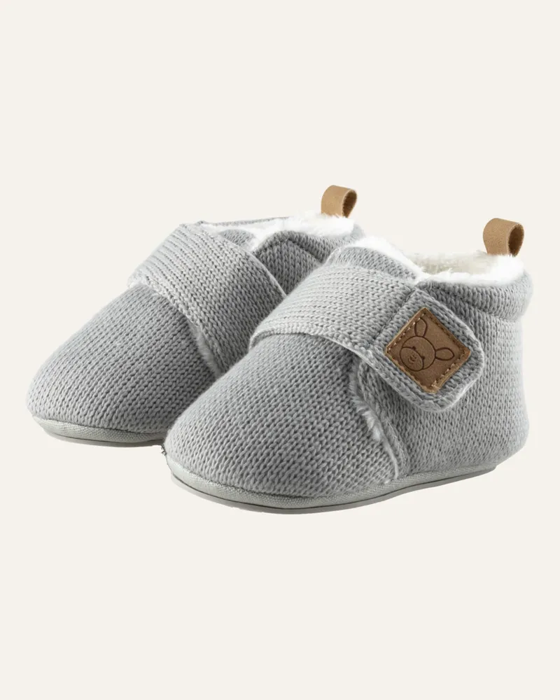 Sterntaler Babykrabbelschuh Strick Blaugrau