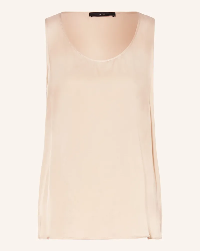 Oui  Blusentop aus Satin Creme