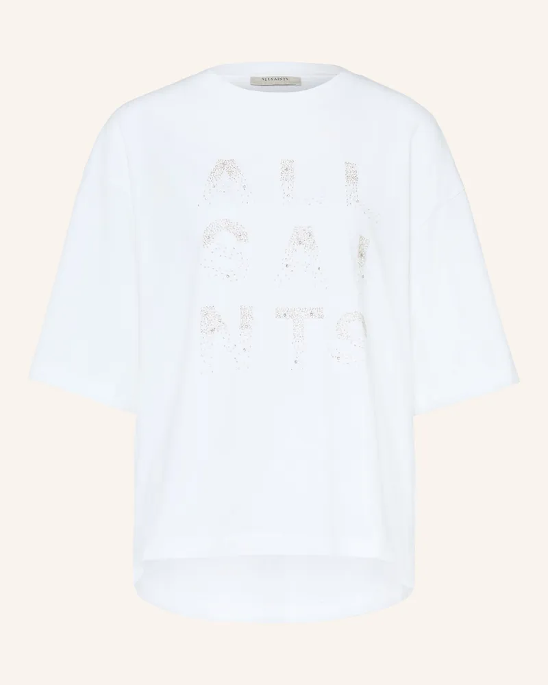 AllSaints T-Shirt Stacks Amelie Mit Schmucksteinen weiss Weiss