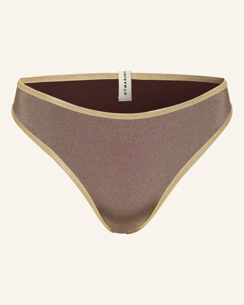 MYMARINI Basic-Bikini-Hose SHINE zum Wenden mit UV-Schutz 50 Braun