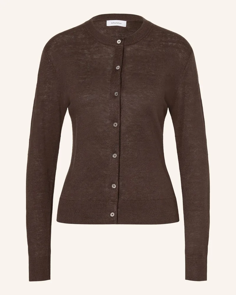 Darling Harbour Strickjacke aus Leinen Dark