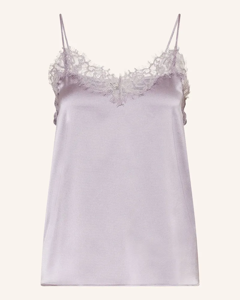 HUGO BOSS Satintop ILESSY mit Spitze Helllila