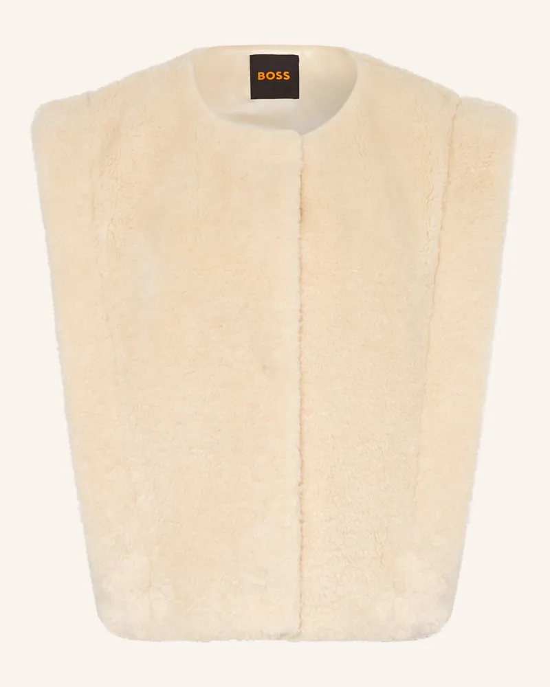 HUGO BOSS Kunstfell-Weste COSILA Beige