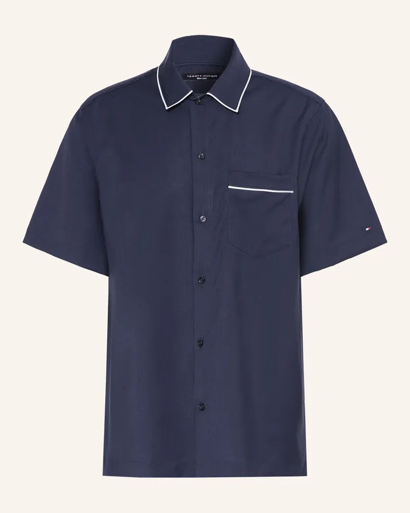 Tommy Hilfiger Kurzarm-Hemd Relaxed Fit blau Dunkelblau